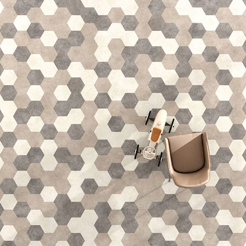 LVT-плитка Moduleo клеевая Moods Big Hexagon Cloud Stone 46134