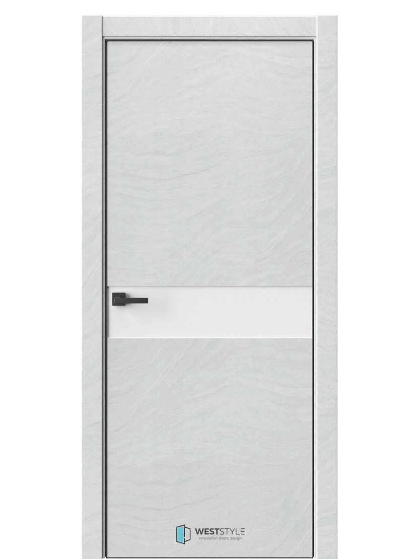 Межкомнатная дверь WestStyle Industrial IN1 ДО Matelac аляска сатин Стоунлайн лайт