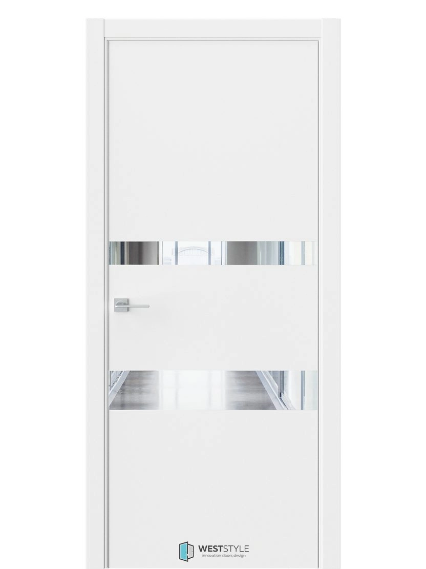 Межкомнатная дверь WestStyle Industrial IN16 ДО Зеркало Emlayer Белый